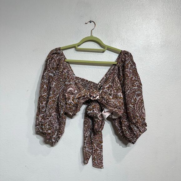 Minkpink Jedda Crop Blouse in Paisley Sz XL NWT - Picture 2 of 13